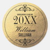 Imitate Gold Foil Eleganter Abschluss Sticker (Vorderseite)