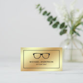 Imitate Gold Foil Eyeglassys Augenarzt Optometrike Visitenkarte (Stehend Vorderseite)