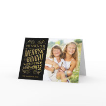 Imitate Gold Foil Falten Foto Weihnachtskarte