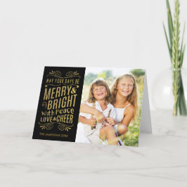 Imitate Gold Foil Falten Foto Weihnachtskarte Feiertagskarte