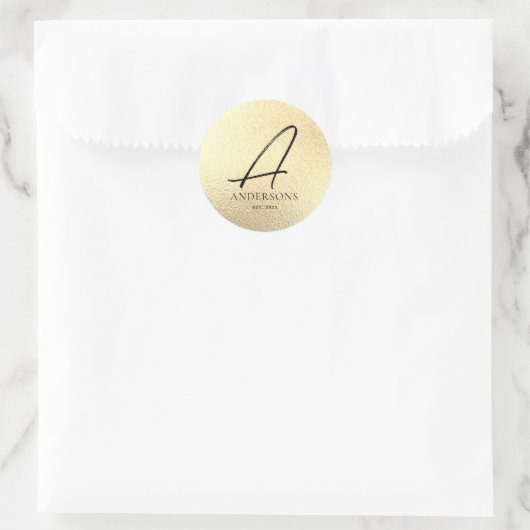 Imitate Gold Foil Familienname Aufkleber (Tasche)