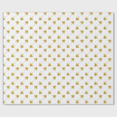 Imitate Gold Foil Floral Blätter Weißes Wrapping P Geschenkpapier (Flach)
