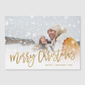 Imitate Gold Foil Foto Overlay Magnetic Holiday Ca Magnetkarte (Vorderseite)