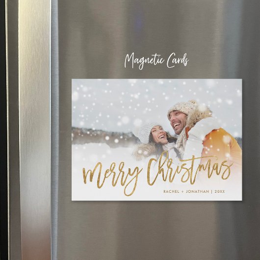 Imitate Gold Foil Foto Overlay Magnetic Holiday Ca Magnetkarte