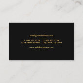 Imitate Gold Foil Frame Black Leaf Business Card Visitenkarte (Rückseite)