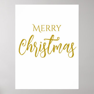 Imitate-Gold Foil Frohe Weihnachtsschick Poster