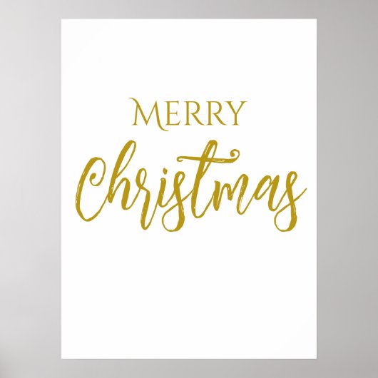 Imitate-Gold Foil Frohe Weihnachtsschick Poster (Vorne)
