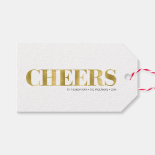 Imitate Gold Foil Frohsinn Neujahrsgeschenk-Tag Geschenkanhänger