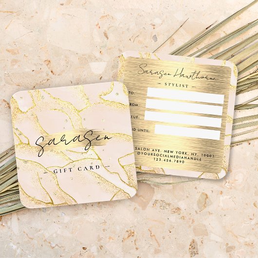 Imitate Gold Foil Geschenkgutschein Glitzer