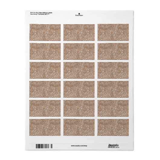 Imitate Gold Foil Glitzer Hintergrund Sparkle-Vorl Adressaufkleber (Vorne)