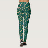 Imitate Gold Foil & Green Aquamarin Stars Muster Leggings (Rückseite)