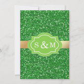 Imitate Gold Foil Green Glitzer Einladung Hochzeit (Rückseite)