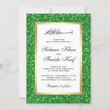 Imitate Gold Foil Green Glitzer Islamische Hochzei