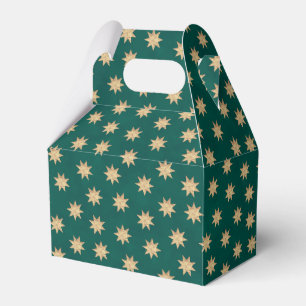 Imitate Gold Foil & Green Stars Muster Geschenkschachtel