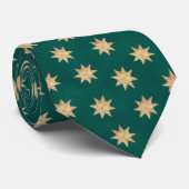 Imitate Gold Foil & Green Stars Muster Krawatte (Gerollt)