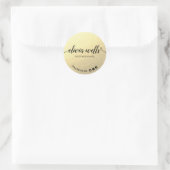 Imitate Gold Foil Handgeschriebene Script Social M Runder Aufkleber (Tasche)