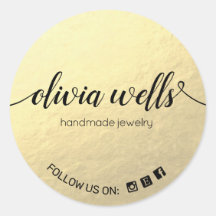 Imitate Gold Foil Handgeschriebene Script Social M