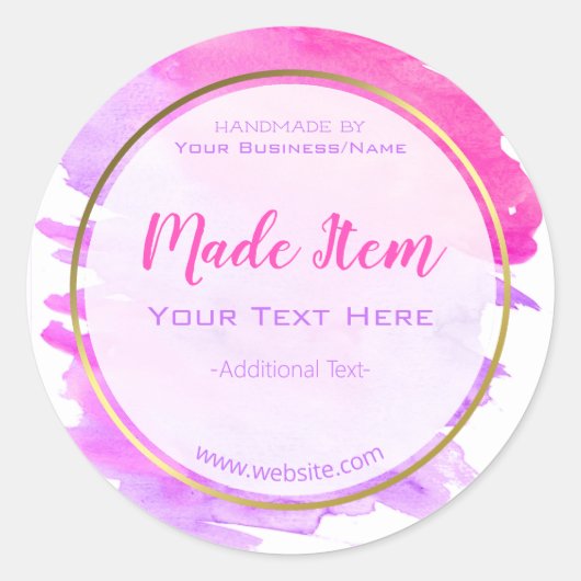 Imitate Gold Foil Handmade Kleine Zuhause Business Runder Aufkleber (Vorderseite)