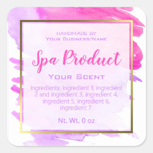Imitate Gold Foil Handmade Wellness-Center Produkt Quadratischer Aufkleber