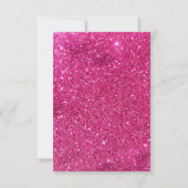 Imitate Gold Foil Hot Pink Glitzer Hochzeit RSVP Karte (Rückseite)