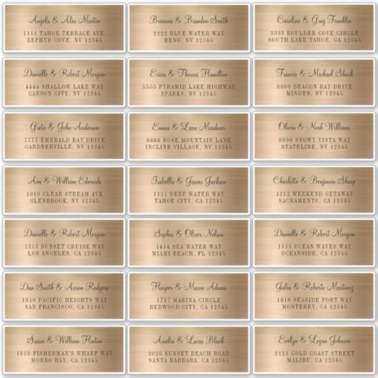 Imitate Gold Foil individuelle Hochzeitadressen-La Aufkleber (Vorderseite)