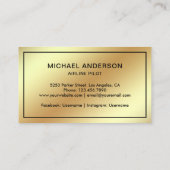 Imitate Gold Foil Jet Flugzeugflugzeug Pilot Visitenkarte (Rückseite)