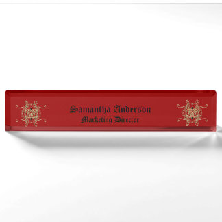 Imitate Gold Foil Jewels Elegant Goth Desk Namplat Namensplakette