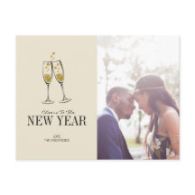 Imitate Gold Foil Jubel Neujahr Foto Postkarte