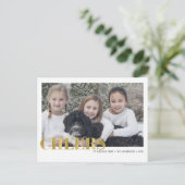 Imitate Gold Foil Jubel Neujahr Foto Postkarte (Stehend Vorderseite)