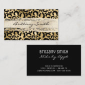 Imitate Gold Foil Leopard Champagner Pinselstrich Visitenkarte (Vorne/Hinten)