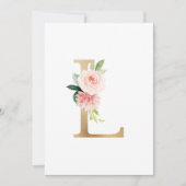 Imitate Gold Foil Letter L Blush Floral Monogramm Einladung (Vorderseite)