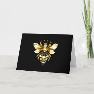 Imitate Gold Foil Logo Bee Polygonal auf Schwarz