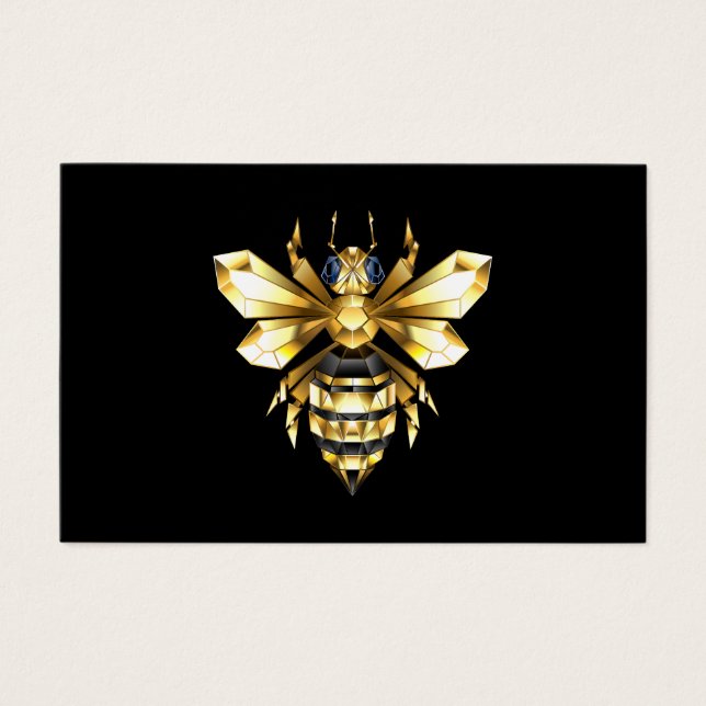Imitate Gold Foil Logo Bee Polygonal auf Schwarz (Vorderseite)