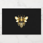 Imitate Gold Foil Logo Bee Polygonal auf Schwarz Alkoholflaschenetikett (Einzelnes Label)