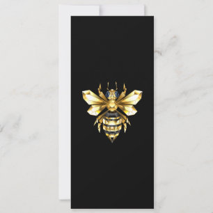 Imitate Gold Foil Logo Bee Polygonal auf Schwarz Ankündigung