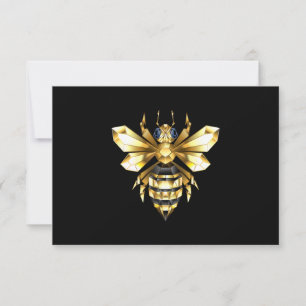 Imitate Gold Foil Logo Bee Polygonal auf Schwarz Ankündigung