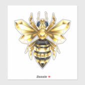 Imitate Gold Foil Logo Bee Polygonal auf Schwarz Aufkleber (Blatt)