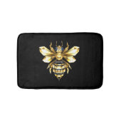 Imitate Gold Foil Logo Bee Polygonal auf Schwarz Badematte (Vorderseite)