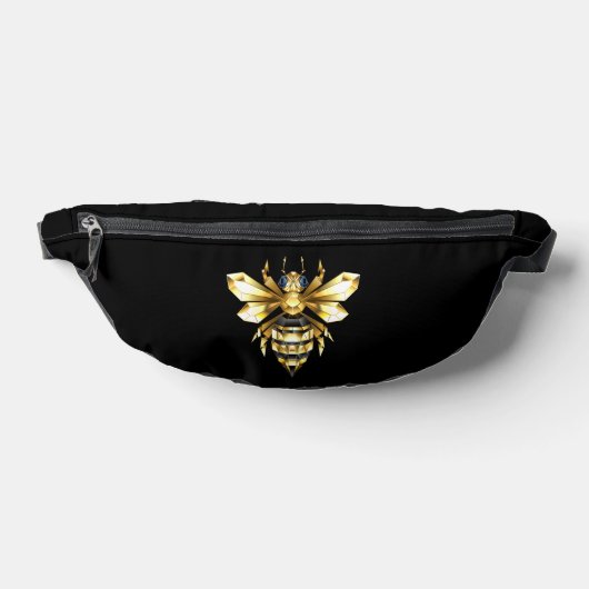 Imitate Gold Foil Logo Bee Polygonal auf Schwarz Bauchtasche (Ablage )