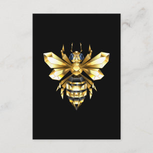 Imitate Gold Foil Logo Bee Polygonal auf Schwarz Begleitkarte