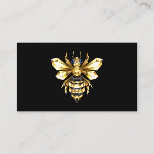 Imitate Gold Foil Logo Bee Polygonal auf Schwarz Begleitkarte (Vorderseite)