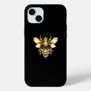 Imitate Gold Foil Logo Bee Polygonal auf Schwarz Case-Mate iPhone Hülle