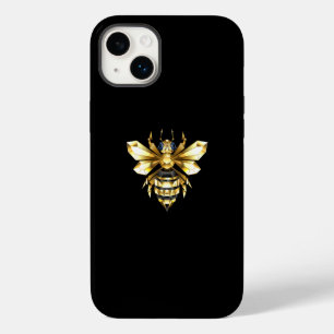 Imitate Gold Foil Logo Bee Polygonal auf Schwarz Case-Mate iPhone 14 Plus Hülle
