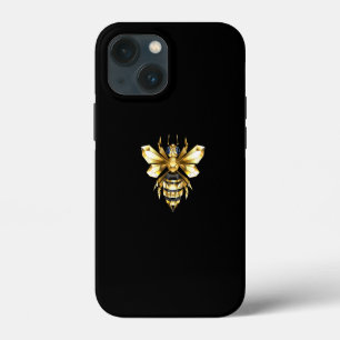 Imitate Gold Foil Logo Bee Polygonal auf Schwarz Case-Mate iPhone Hülle