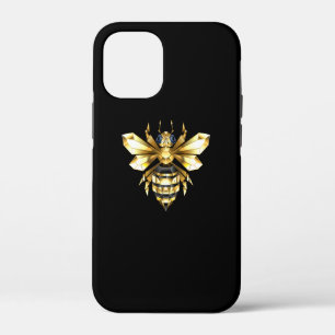 Imitate Gold Foil Logo Bee Polygonal auf Schwarz Case-Mate iPhone Hülle