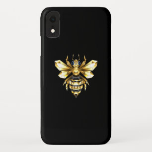 Imitate Gold Foil Logo Bee Polygonal auf Schwarz Case-Mate iPhone Hülle