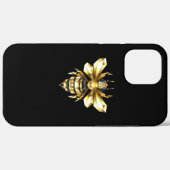 Imitate Gold Foil Logo Bee Polygonal auf Schwarz Case-Mate iPhone Hülle (Rückseite (Horizontal))
