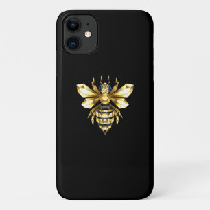 Imitate Gold Foil Logo Bee Polygonal auf Schwarz Case-Mate iPhone Hülle