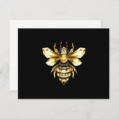 Imitate Gold Foil Logo Bee Polygonal auf Schwarz Dankeskarte (Vorne/Hinten)