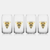 Imitate Gold Foil Logo Bee Polygonal auf Schwarz Dosenglas (Hinten)